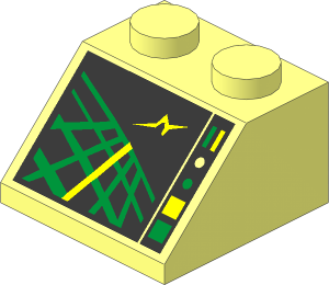 Slope Brick 45  2 x  2 with Horizon Indicator Screen Pattern