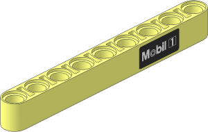 Technic Beam  9 with White "Mobil 1" Logo on Black Background Sticker