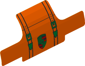 Sticker  3.0 x  6.8 with Porsche Bag Print and Buckles (Formed)
