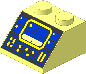 Slope Brick 45  2 x  2 with Ice Planet Controls Pattern
