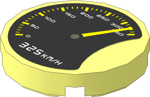 Tile  2 x  2 Round with Porsche Speedometer on Black Background Sticker