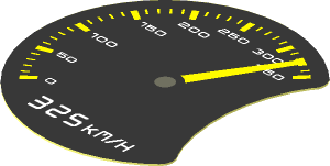 Sticker  1.8 x  1.8 Round with Cutout with Porsche Speedometer on Black Background