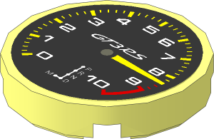 Tile  2 x  2 Round with Porsche GT3 RS Tachometer on Black Background Sticker