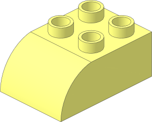 Duplo Brick  2 x  3 with Curved Top