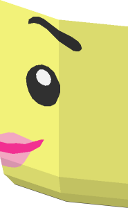 ~Minifig Head with Pink Lips, Smile Half Pattern