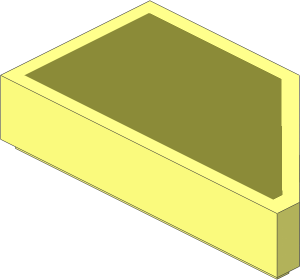 Tile 1 x 2 Cut Left 45 Degree with Olive Green Pattern