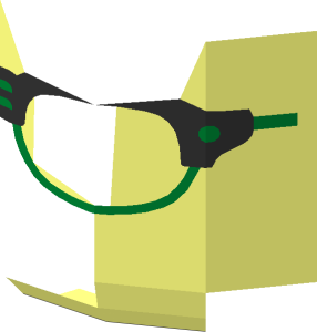 ~Minifig Head Half-Rimmed Glasses Half Pattern