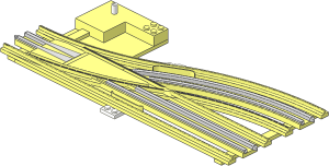~Train Track 12V Tapered Point Left Electric (Straight) (Obsolete)