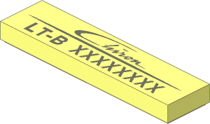 Tile  1 x  4 with Chiron Logo and "LT-B" with Variable Code Pattern