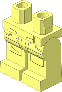 Minifig Hips and Legs with Dark Bluish Grey Pockets Outline Pattern