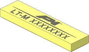 Tile  1 x  4 with P1 Logo and "LT-M" with Variable Code Pattern