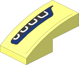 Slope Brick Curved  2 x  1 with Black and Dark Blue Headlamp on Transparent Background Right Sticker