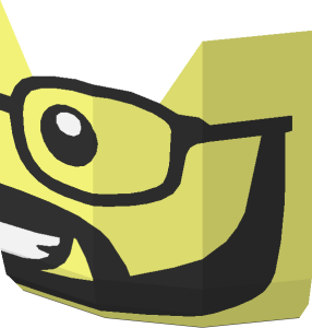 ~Minifig Head with Black Eyebrows, Glasses and Full Beard and Open Mouth Smile Half Pattern