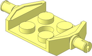 Plate  2 x  2 with 2 Wheel Pins Extended with Wishbones Type 2