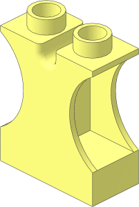 Duplo Brick  1 x  2 x  2 with Scooped Sides
