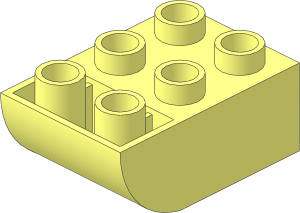 Duplo Brick  2 x  3 with Curved Bottom