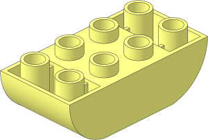 Duplo Brick  2 x  4 with Curved Bottom
