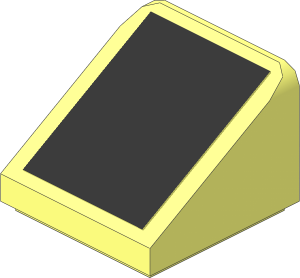 Slope Brick 31  1 x  1 x  0.667 with Metallic Silver "2256" on Black Background Left Sticker