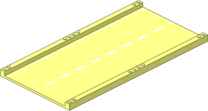 Car Track 32 x 16 x  1 Straight with White Centre Stripe Pattern