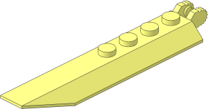 Hinge Plate  1 x  8 with Angled Side Extensions and Rounded Underside Frame