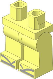 Minifig Hips and Legs with Light Bluish Grey Sandals Pattern