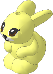 Animal Bunny Sitting with Medium Azure Eyes, Black Nose and Mouth and White Muzzle Pattern