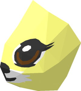 ~Animal Bunny Sitting with Medium Azure Eyes, Black Nose and Mouth and White Muzzle Pattern - Face Half