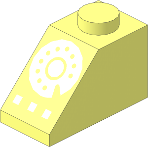 Slope Brick 45  2 x  1 with White Rotary Dial Pattern