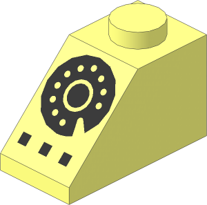 Slope Brick 45  2 x  1 with Black Rotary Dial Pattern