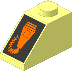 Slope Brick 45  2 x  1 with Orange Microphone Pattern