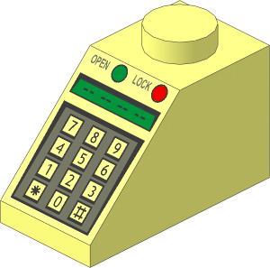 Slope Brick 45  2 x  1 with Green + Red Lamps and Keypad Pattern