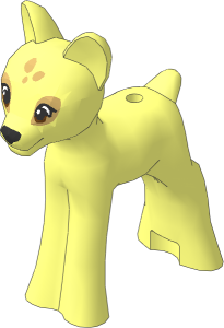 Animal Fawn Friends Medium Azure Eyes, Black Eyelashes and Nose, Tan Eye Patches and Spots Pattern