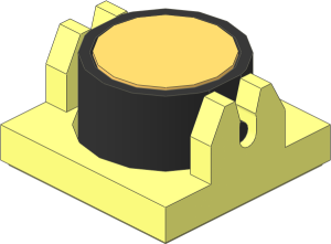 Magnet Holder Tile  2 x  2 with Long Arms and Deep Notch with Black Magnet