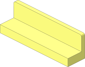 Panel  1 x  4 x  1 with Rounded Corners, Thick Wall