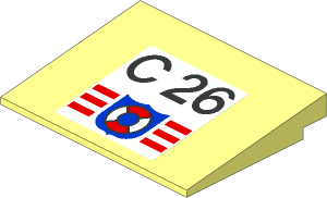 Slope Brick 10  6 x  8 with Black "C 26" and Coast Guard (1995) Logo