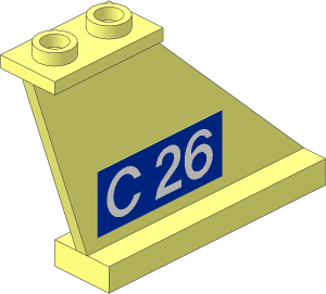 Tail  4 x  1 x  3 with White "C 26" on Blue on Right Side Sticker