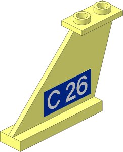 Tail  4 x  1 x  3 with White "C 26" on Blue on Left Side Sticker