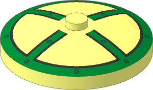 Dish  4 x  4 Inverted with Green Cross Pattern