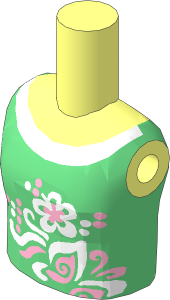 Figure Friends Girl Torso with Sand Green Vest Top with Flower and Butterfly Pattern