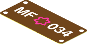 Sticker  0.8 x  1.8 with Medium Lilac Star / Flower and "MF 034"