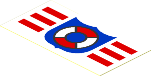Sticker  1.2 x  2.4 with Coast Guard (1995) Logo on White