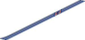 Sticker  1.4 x  31.3 with White Stripes on Blue and Coast Guard (1995) Logo on Right Side (Formed)