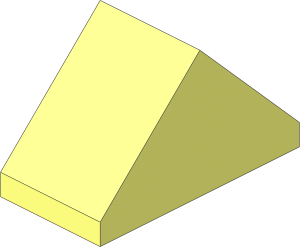 Slope Brick 45  2 x  1 Double with Bottom Stud Holder