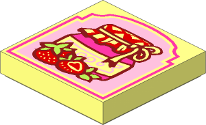 Tile  2 x  2 with Strawberry Preserves Pattern