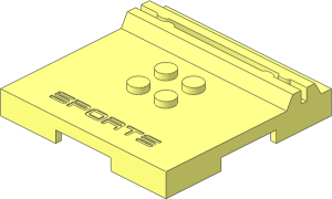 Plate  6 x  6 x  0.667 with 4 Studs and Card-holder - "SPORTS"