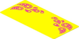 Sticker  1.8 x  3.8 with Magenta Paisley Shooting Stars on Yellow Background