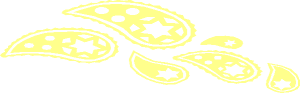 ~Sticker  1.8 x  3.8 with Paisley Shooting Stars - Half Foreground