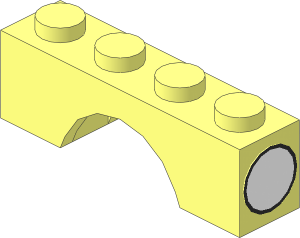 Arch  1 x  4 with White Disc and Black Circle Sticker