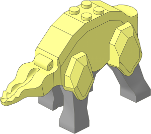 Animal Dinosaur Body Triceratops with Light Grey Legs (Complete)