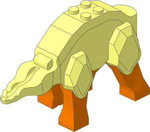 Animal Dinosaur Body Triceratops (Complete) w/ Dark Orange Legs